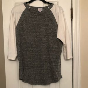 Lularoe Grey & Ivory Raglan